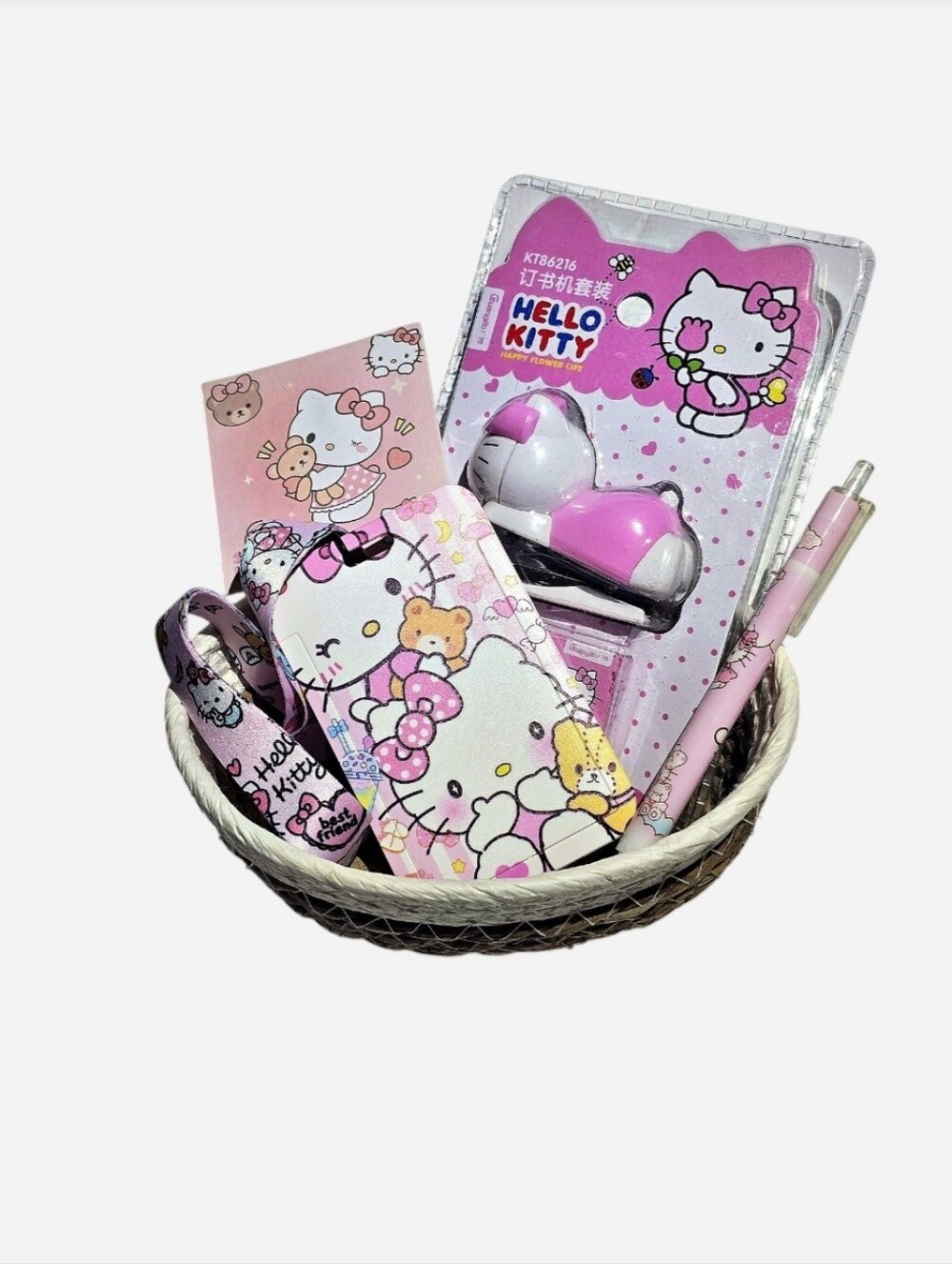 Hello Kitty Kawaii Stationary Set NEW w/ ID Badge Holder & Matching Lanyard NEW